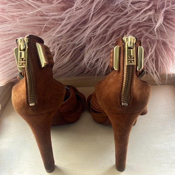 Tory Burch Carla Beaded Metallic Suede Pumps Size 9 - Picture 4 of 5